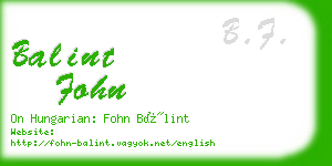 balint fohn business card